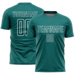 Sublimation Geometric Shape Jersey White Sports Soccer Teal Custom Uniform Sublimation Geometric Shape Jersey White Sports Soccer Teal Custom Uniform