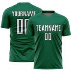 Jersey Shape Sublimation Uniform Green Geometric Soccer Kelly White-Black Custom Sports Jersey Shape Sublimation Uniform Green Geometric Soccer Kelly White-Black Custom Sports
